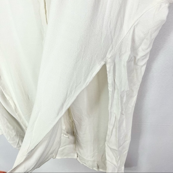 ASTR White Paulina Short Sleeve Split Hem Blouse L - Picture 6 of 6